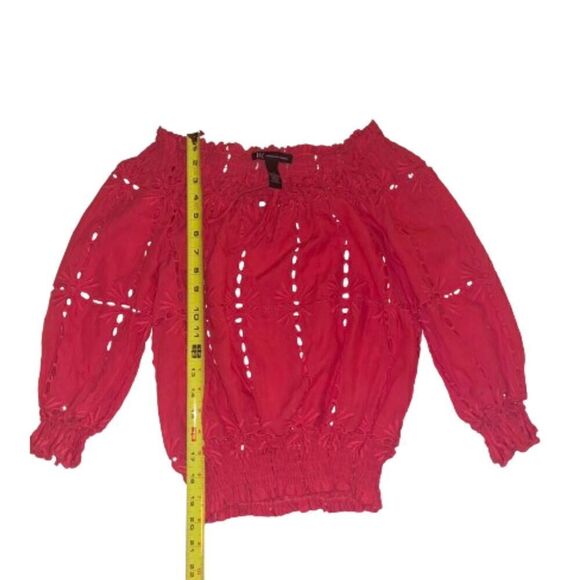 INC International Concepts Coral Off the Shoulder Elastic Bottom Top Size 0 - Picture 5 of 6